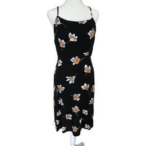 COPY - Forever 21 black floral midi dress size L